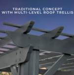 Stratford 14 Ft. X 10 Ft. Black Steel Traditional Pergola with Sail Shade Soft Canopy - Image 5