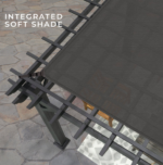Stratford 16 Ft. X 12 Ft. Black Steel Traditional Pergola with Sail Shade Soft Canopy - Image 6