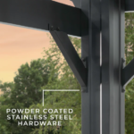 Stratford 12 Ft. X 10 Ft. Black Steel Traditional Pergola with Sail Shade Soft Canopy - Image 7