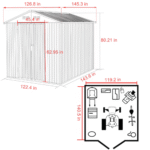 VEIKOUS 10 ft. W x 12 ft. D Outdoor Metal Storage Shed in Gray (120 sq. ft.) - Image 4