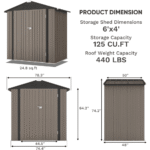 Patiowell 10 ft. W x 12 ft. D Size Upgrade Metal Storage Shed (119 sq. ft.) - Image 7