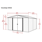 Arrow 10 ft. x 8 ft. Woodridge Shed – Durable Metal Storage with Woodgrain Finish - Image 3